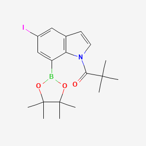 1-(5-Iodo-7-(4,4,5,5-tetramethyl-1,3,2-dioxaborolan-2-yl)-1H-indol-1-yl)-2,2-dimethylpropan-1-one