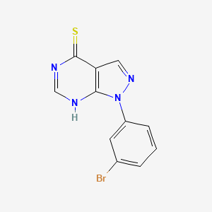 molecular formula C11H7BrN4S B12995409 1-(3-Bromophenyl)-1H-pyrazolo[3,4-d]pyrimidine-4-thiol 