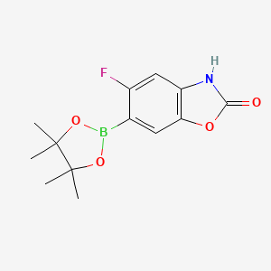 molecular formula C13H15BFNO4 B12995467 5-Fluoro-6-(4,4,5,5-tetramethyl-1,3,2-dioxaborolan-2-yl)benzo[d]oxazol-2(3h)-one CAS No. 944805-24-7