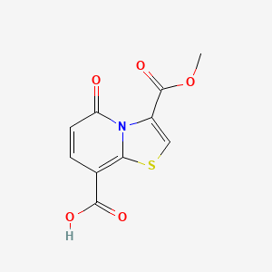 molecular formula C10H7NO5S B12995471 3-(Methoxycarbonyl)-5-oxo-5H-thiazolo[3,2-a]pyridine-8-carboxylic acid 