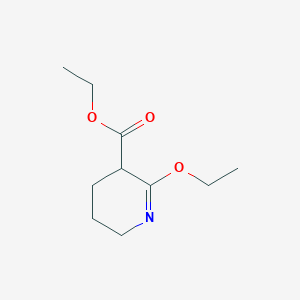 molecular formula C10H17NO3 B12995472 Ethyl 2-ethoxy-3,4,5,6-tetrahydropyridine-3-carboxylate 