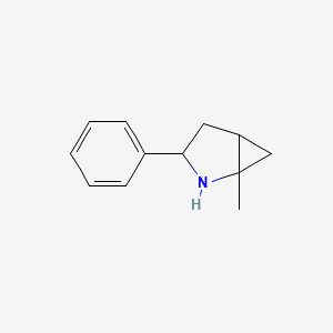 molecular formula C12H15N B12995475 1-Methyl-3-phenyl-2-azabicyclo[3.1.0]hexane 