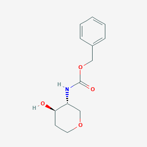 molecular formula C13H17NO4 B12995489 Benzyl ((3R,4R)-4-hydroxytetrahydro-2H-pyran-3-yl)carbamate 