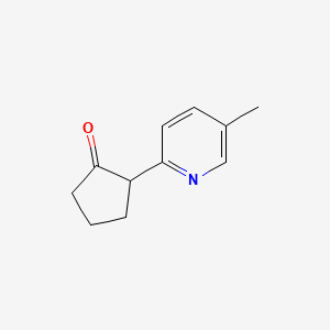 molecular formula C11H13NO B12995536 2-(5-Methylpyridin-2-yl)cyclopentanone 