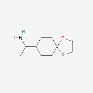 molecular formula C10H19NO2 B12995553 1-(1,4-Dioxaspiro[4.5]decan-8-yl)ethan-1-amine 