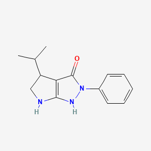 molecular formula C14H17N3O B12995645 4-Isopropyl-2-phenyl-2,4,5,6-tetrahydropyrrolo[2,3-c]pyrazol-3-ol 