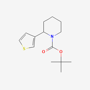 molecular formula C14H21NO2S B12995658 tert-Butyl 2-(thiophen-3-yl)piperidine-1-carboxylate 