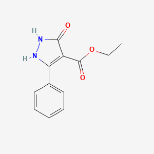 molecular formula C12H12N2O3 B12995696 Ethyl 5-hydroxy-3-phenyl-1H-pyrazole-4-carboxylate 