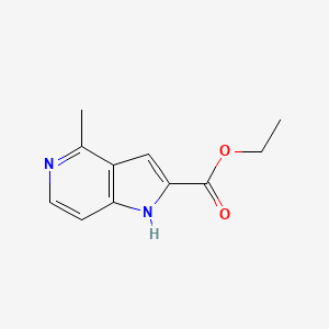 molecular formula C11H12N2O2 B12995729 4-Methyl-5-azaindole-2-carboxylic acid ethyl ester 