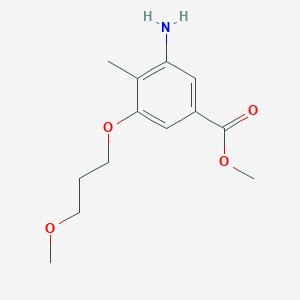 molecular formula C13H19NO4 B12995772 Methyl 3-amino-5-(3-methoxypropoxy)-4-methylbenzoate 