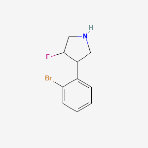 molecular formula C10H11BrFN B12995789 3-(2-Bromophenyl)-4-fluoropyrrolidine 