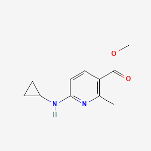 molecular formula C11H14N2O2 B12995817 Methyl 6-(cyclopropylamino)-2-methylnicotinate 