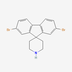 molecular formula C17H15Br2N B12995844 2,7-Dibromospiro[fluorene-9,4'-piperidine] 