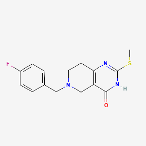 molecular formula C15H16FN3OS B12995856 6-(4-Fluorobenzyl)-2-(methylthio)-5,6,7,8-tetrahydropyrido[4,3-d]pyrimidin-4-ol 