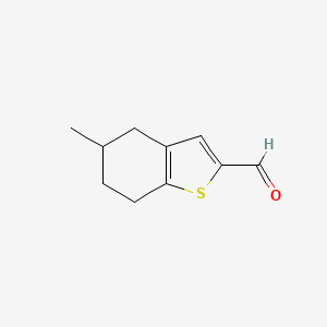 molecular formula C10H12OS B12995866 5-Methyl-4,5,6,7-tetrahydrobenzo[b]thiophene-2-carbaldehyde 