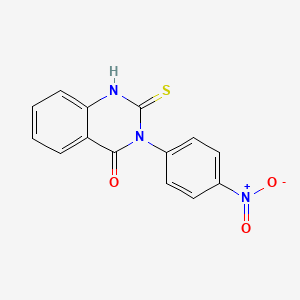 molecular formula C14H9N3O3S B1299587 3-(4-Nitrophenyl)-2-thioxo-2,3-dihydroquinazolin-4(1H)-one CAS No. 72176-80-8