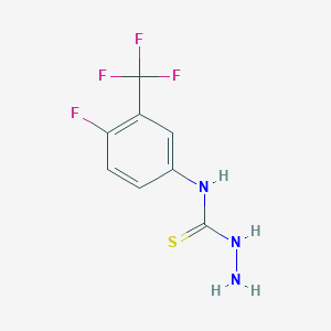 molecular formula C8H7F4N3S B12995896 N-(4-Fluoro-3-(trifluoromethyl)phenyl)hydrazinecarbothioamide 