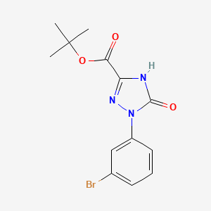 molecular formula C13H14BrN3O3 B12995920 tert-Butyl 1-(3-bromophenyl)-5-oxo-2,5-dihydro-1H-1,2,4-triazole-3-carboxylate 