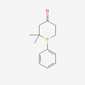 molecular formula C13H17OP B12995924 2,2-Dimethyl-1-phenylphosphinan-4-one CAS No. 54877-10-0