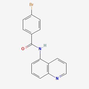 molecular formula C16H11BrN2O B12995939 4-bromo-N-(quinolin-5-yl)benzamide 