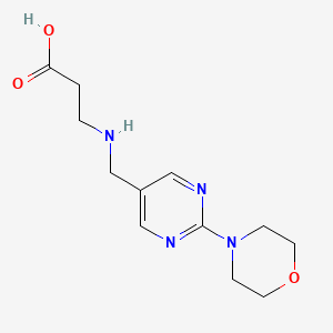 molecular formula C12H18N4O3 B12995945 3-(((2-Morpholinopyrimidin-5-yl)methyl)amino)propanoic acid 