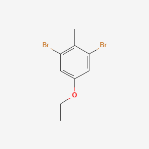 molecular formula C9H10Br2O B12995949 1,3-Dibromo-5-ethoxy-2-methylbenzene 