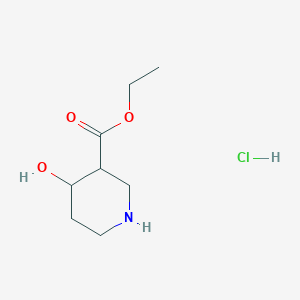 molecular formula C8H16ClNO3 B12995961 Ethyl 4-hydroxypiperidine-3-carboxylate hydrochloride 