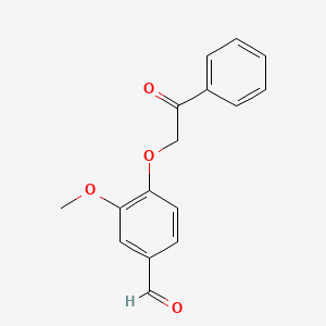 molecular formula C16H14O4 B1299597 3-甲氧基-4-(2-氧代-2-苯乙氧基)苯甲醛 CAS No. 723332-14-7