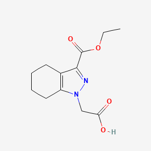 molecular formula C12H16N2O4 B12996007 2-(3-(Ethoxycarbonyl)-4,5,6,7-tetrahydro-1H-indazol-1-yl)acetic acid 