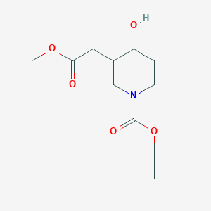 tert-Butyl 4-hydroxy-3-(2-methoxy-2-oxoethyl)piperidine-1-carboxylate