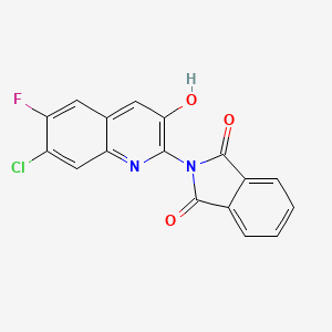 molecular formula C17H8ClFN2O3 B12996050 2-(7-Chloro-6-fluoro-3-hydroxyquinolin-2-yl)isoindoline-1,3-dione 