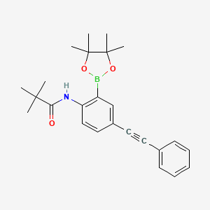 N-(4-(Phenylethynyl)-2-(4,4,5,5-tetramethyl-1,3,2-dioxaborolan-2-yl)phenyl)pivalamide