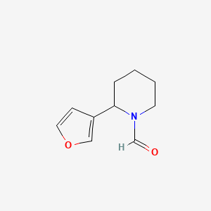 molecular formula C10H13NO2 B12996130 2-(Furan-3-yl)piperidine-1-carbaldehyde 