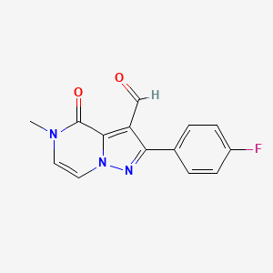 2-(4-Fluorophenyl)-5-methyl-4-oxo-4,5-dihydropyrazolo[1,5-a]pyrazine-3-carbaldehyde