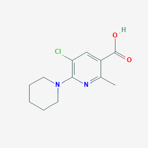 5-Chloro-2-methyl-6-(piperidin-1-yl)nicotinic acid