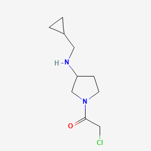 molecular formula C10H17ClN2O B12996170 2-Chloro-1-(3-((cyclopropylmethyl)amino)pyrrolidin-1-yl)ethanone 