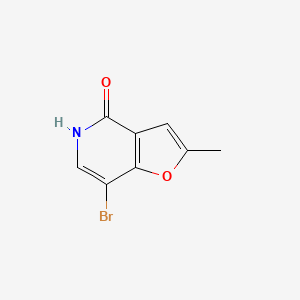 molecular formula C8H6BrNO2 B12996178 7-Bromo-2-methylfuro[3,2-c]pyridin-4-ol 