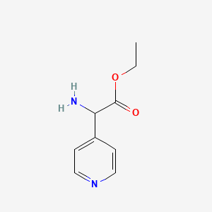 molecular formula C9H12N2O2 B12996197 Ethyl 2-amino-2-(pyridin-4-YL)acetate 