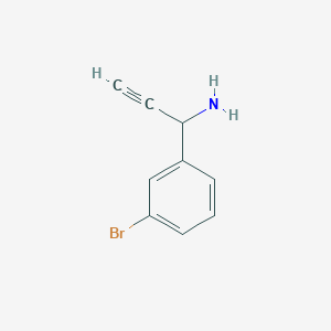 molecular formula C9H8BrN B12996239 1-(3-Bromophenyl)prop-2-yn-1-amine 