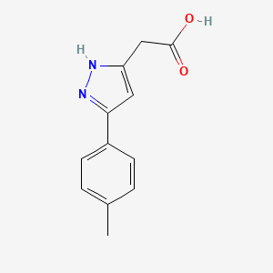 molecular formula C12H12N2O2 B12996253 2-(5-(p-Tolyl)-1H-pyrazol-3-yl)acetic acid 