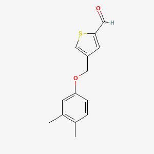 molecular formula C14H14O2S B12996310 4-((3,4-Dimethylphenoxy)methyl)thiophene-2-carbaldehyde 