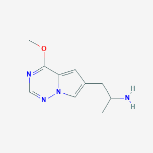 molecular formula C10H14N4O B12996318 1-(4-Methoxypyrrolo[2,1-f][1,2,4]triazin-6-yl)propan-2-amine 