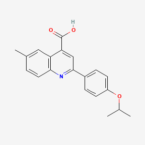 molecular formula C20H19NO3 B1299635 2-(4-异丙氧基苯基)-6-甲基喹啉-4-羧酸 CAS No. 438220-76-9