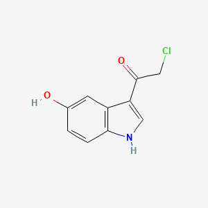 molecular formula C10H8ClNO2 B12996376 2-chloro-1-(5-hydroxy-1H-indol-3-yl)ethan-1-one 