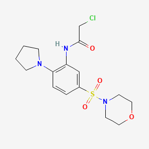 molecular formula C16H22ClN3O4S B12996384 2-Chloro-N-(5-(morpholinosulfonyl)-2-(pyrrolidin-1-yl)phenyl)acetamide 