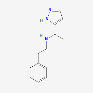 molecular formula C13H17N3 B12996404 N-(1-(1H-Pyrazol-3-yl)ethyl)-2-phenylethanamine 