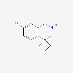 molecular formula C12H14ClN B12996406 7'-Chloro-2',3'-dihydro-1'H-spiro[cyclobutane-1,4'-isoquinoline] 