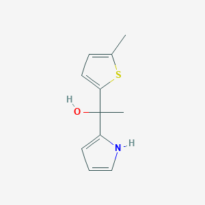 molecular formula C11H13NOS B12996409 1-(5-Methylthiophen-2-yl)-1-(1H-pyrrol-2-yl)ethanol 