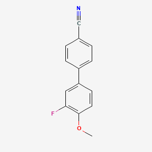 molecular formula C14H10FNO B12996427 3'-Fluoro-4'-methoxy-[1,1'-biphenyl]-4-carbonitrile 