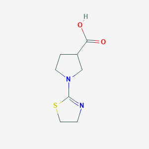 molecular formula C8H12N2O2S B12996440 1-(4,5-Dihydrothiazol-2-yl)pyrrolidine-3-carboxylic acid 